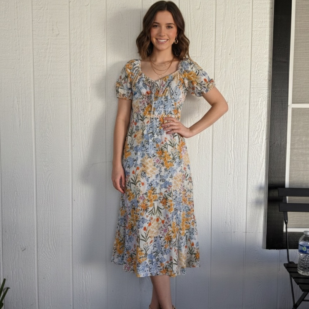 Floral Puff Sleeve Dress